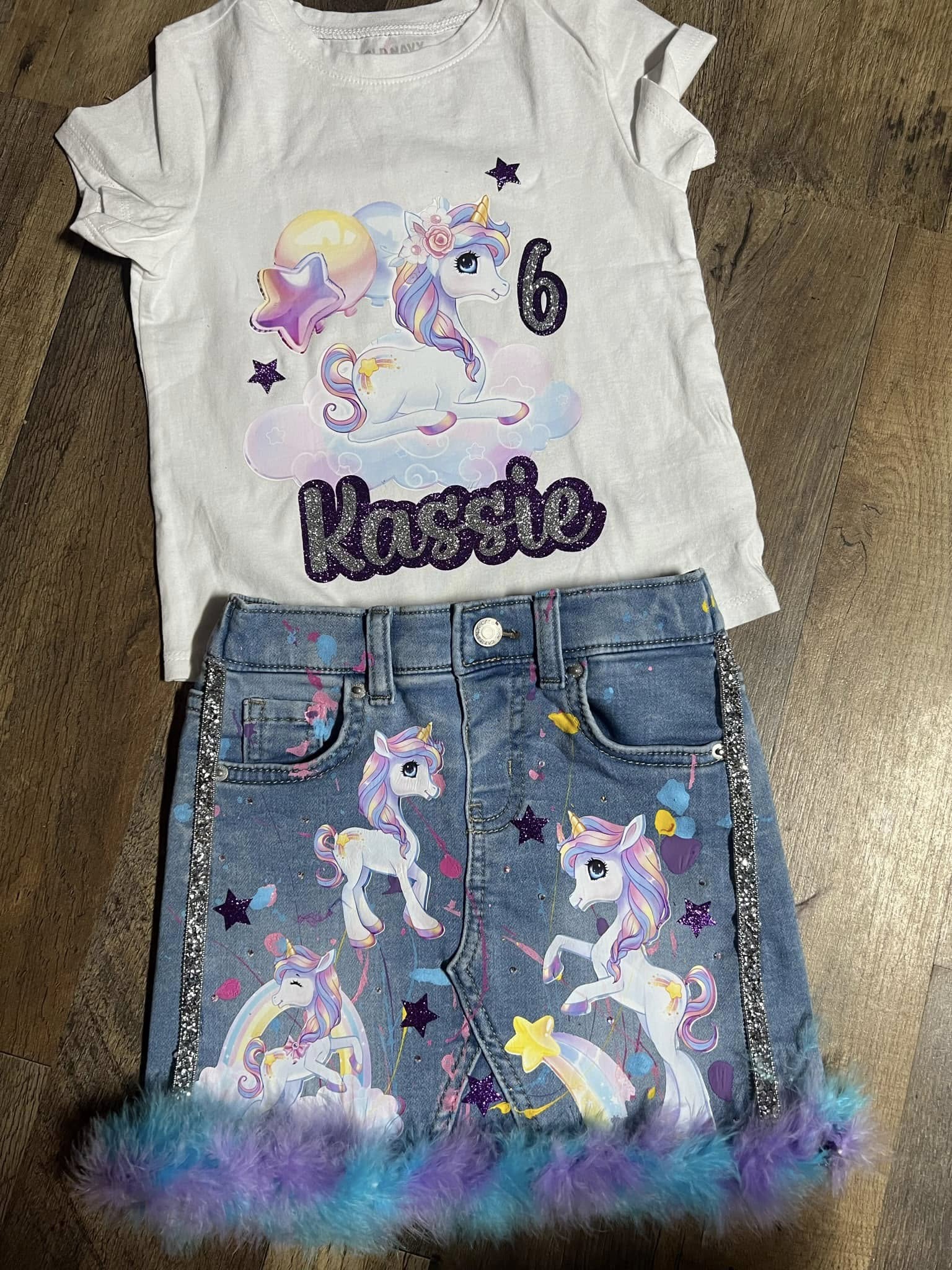Jean skirt & t-shirt