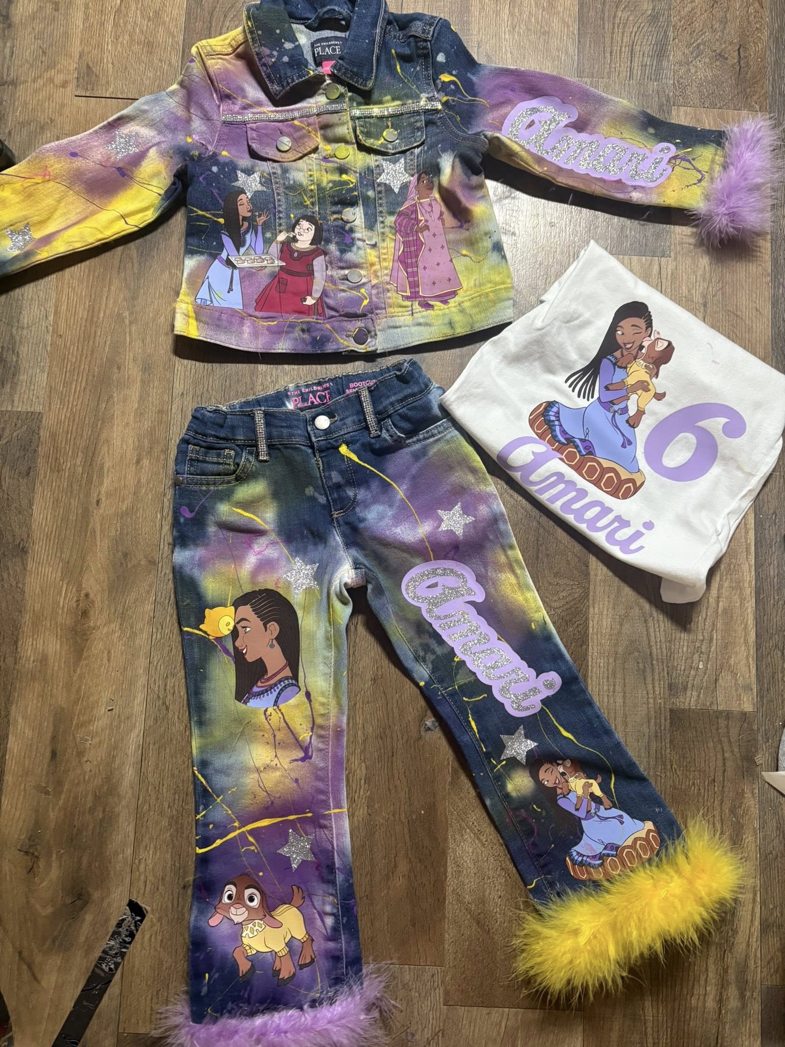 Jean pants, shirt & jacket set