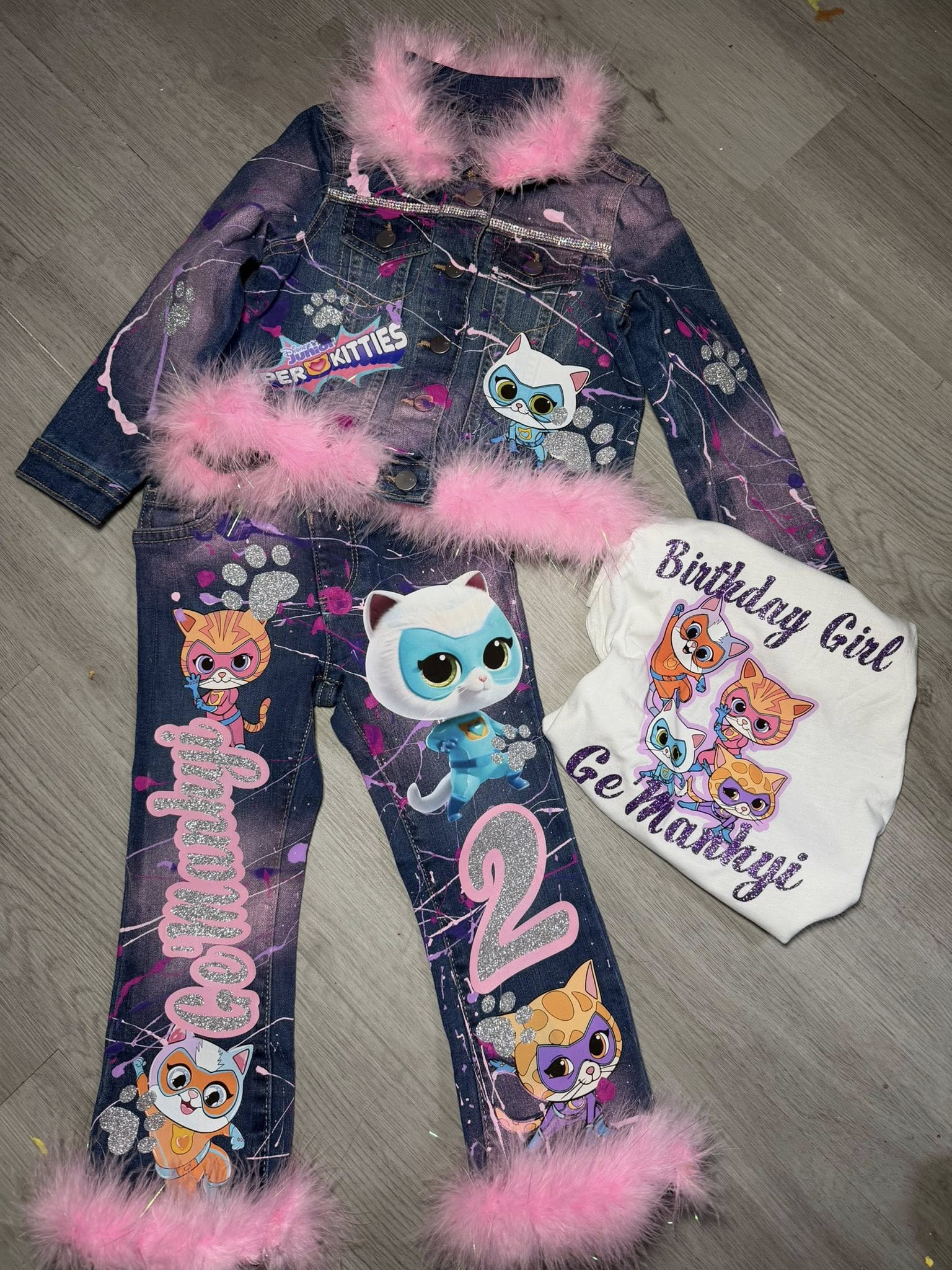 Jean pants, shirt & jacket set