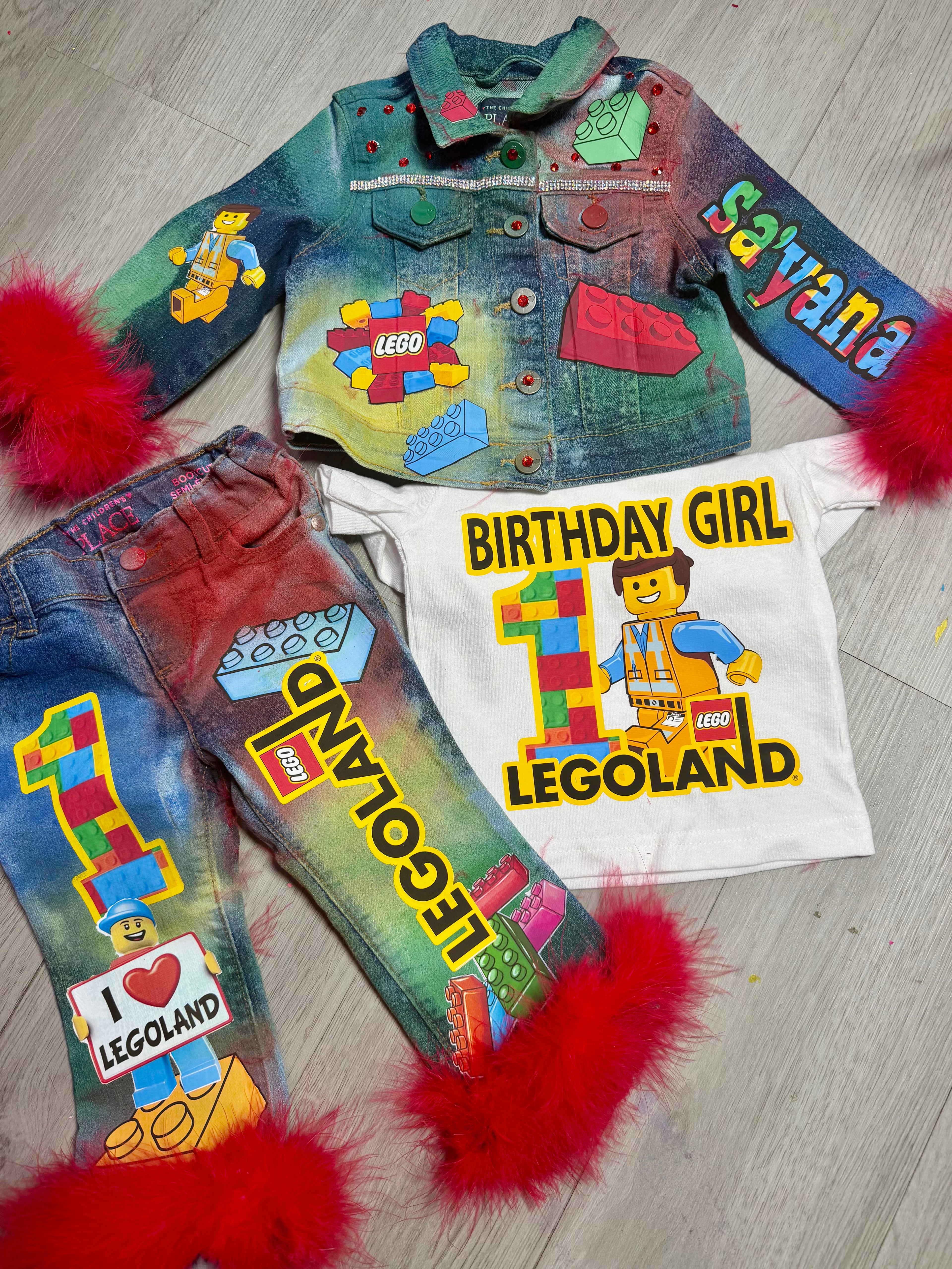 Jean pants, shirt & jacket set